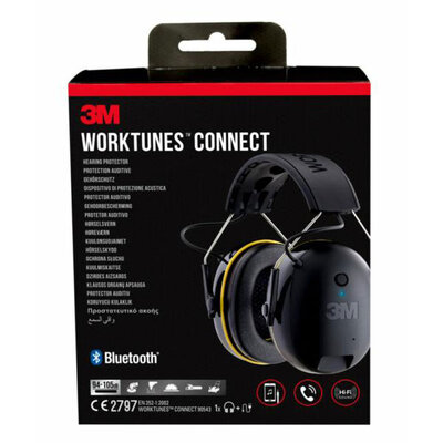 3M WorkTunes Connect casque antibruit sans fil doté de la technologie Bluetooth, 31 dB