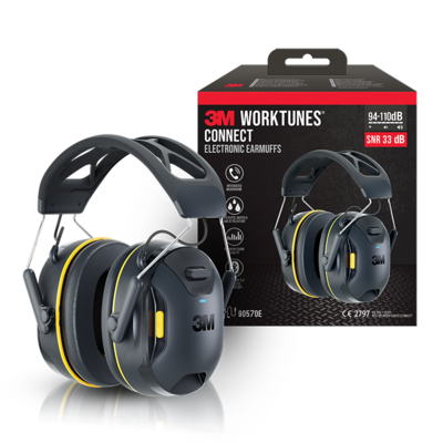 3M WorkTunes Connect casque antibruit sans fil doté de la technologie Bluetooth, 33 dB
