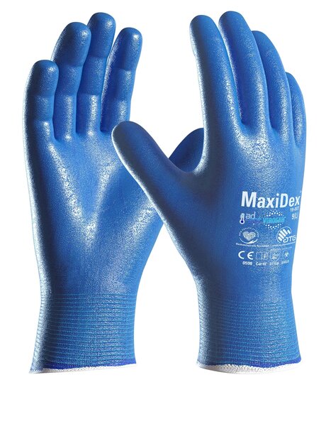 ATG MaxiDex VIROSAN Hybrid-Handschuh. Blauer Nitrilhandschuh. Im IBZ Industrie AG Onlineshop erhältlich