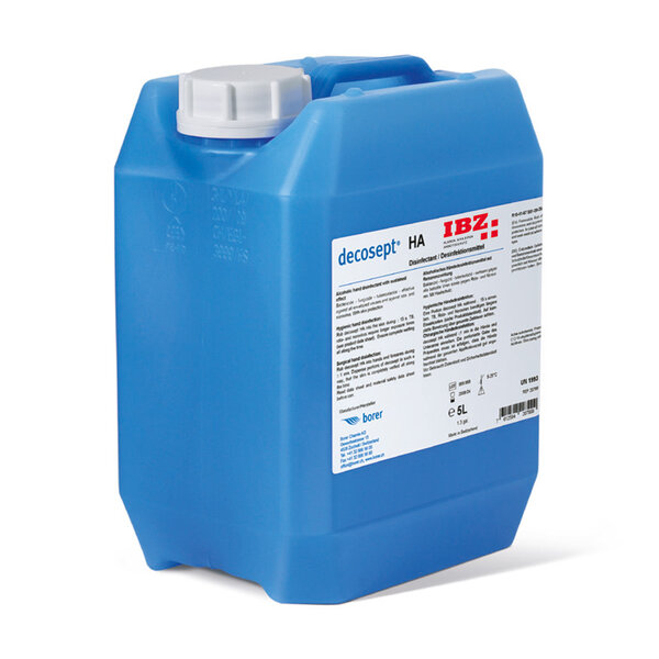 Decosept® HA désinfectant liquide. Bidon bleu de 5L. Disponible dans la boutique en ligne d'IBZ Industrie AG