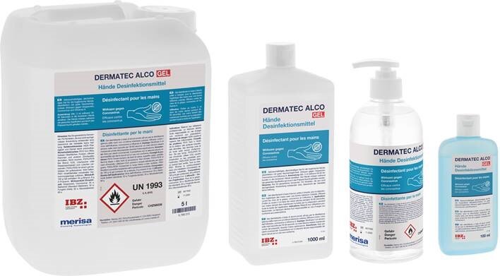 DERMATEC ALCO GEL Desinfektions-Gel alle Grössen DERMATEC ALCO GEL Schweizer Hände-Desinfektions-Gel